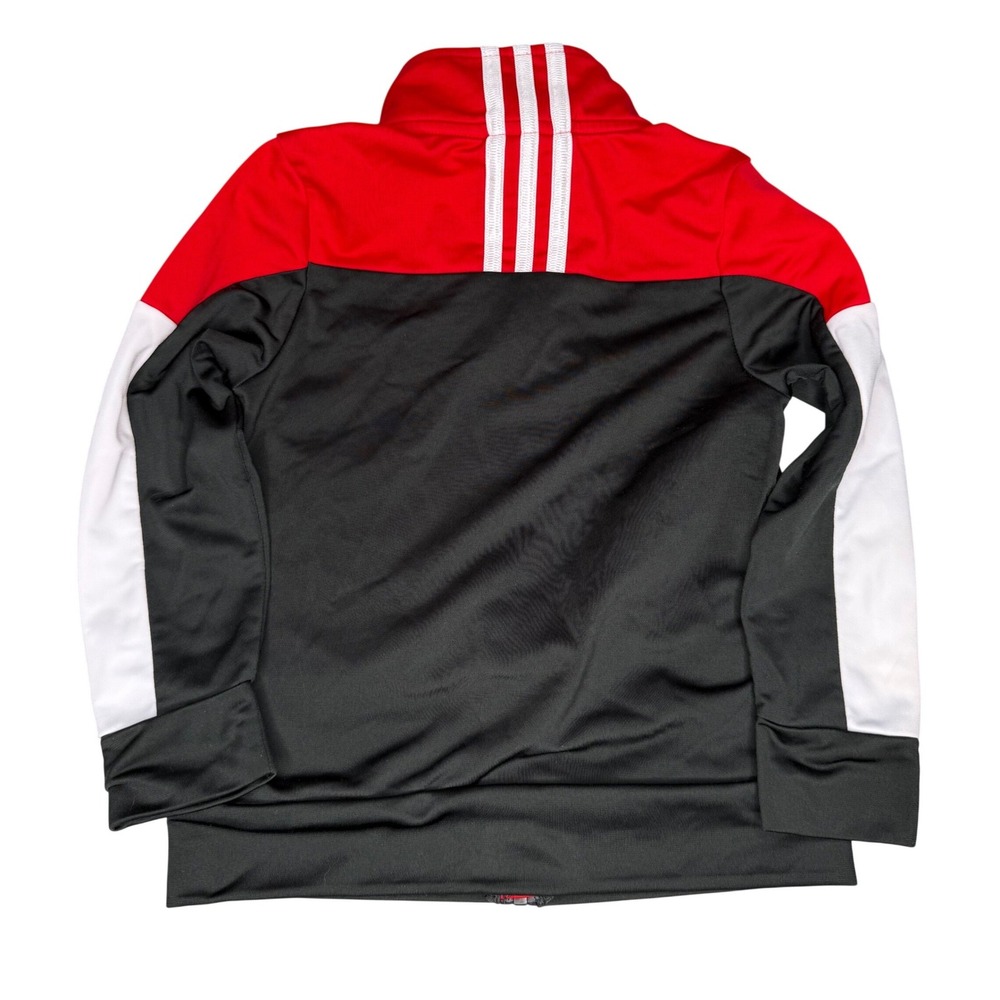 Adidas Toddler Kids Track Jacket Black Red White Colorblock Full Zip 4T - Picture 2 of 4